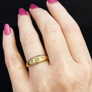 ANTIQUE EDWARDIAN 1918 DIAMOND RING 18CT GOLD