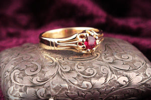 BESPOKE EDWARDIAN STYLE RUBY RING 9ct GOLD