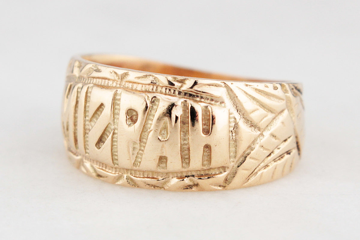 ANTIQUE EDWARDIAN MIZPAH RING 9ct GOLD