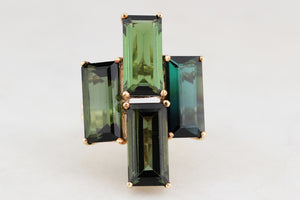 RETRO 8.40ct TOURMALINE COCKTAIL RING 9ct GOLD