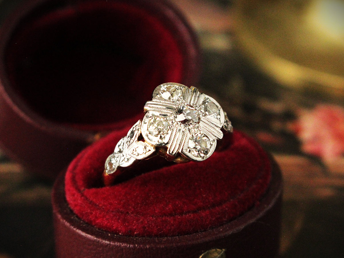 ANTIQUE EDWARDIAN DIAMOND RING 18ct GOLD &amp; PLATINUM