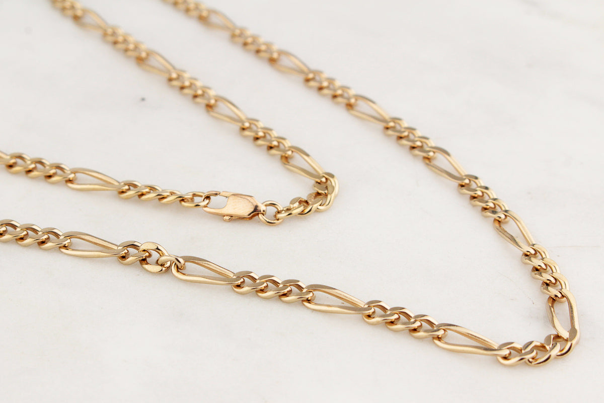 VINTAGE ITALIAN 20.68 GRAM FIGARO CHAIN 9ct GOLD