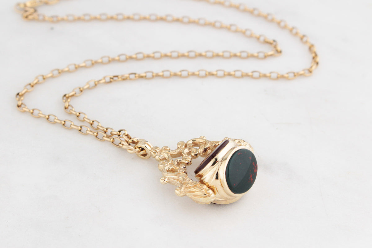 ANTIQUE VICTORIAN TRIPLE FOB SPINNER 9ct GOLD