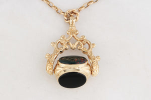 ANTIQUE VICTORIAN TRIPLE FOB SPINNER 9ct GOLD