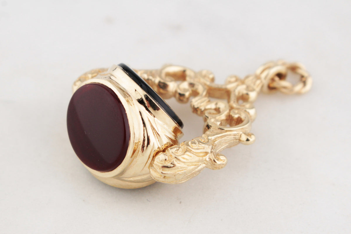 ANTIQUE VICTORIAN TRIPLE FOB SPINNER 9ct GOLD