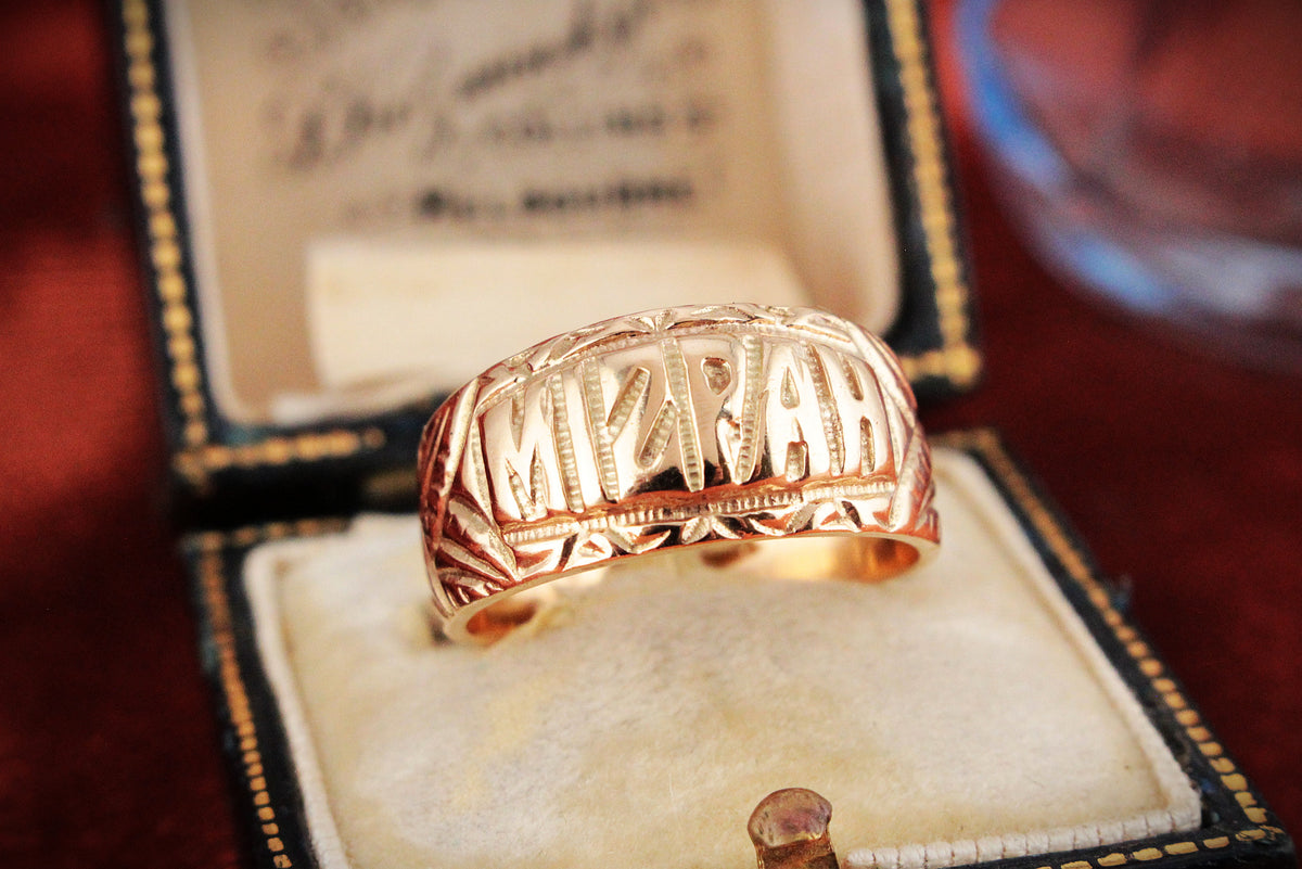 ANTIQUE EDWARDIAN MIZPAH RING 9ct GOLD