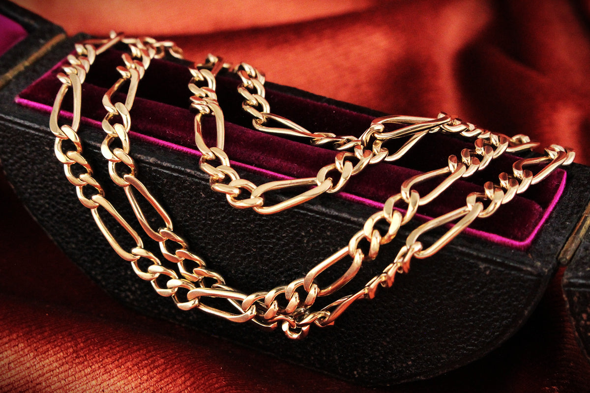 VINTAGE ITALIAN 20.68 GRAM FIGARO CHAIN 9ct GOLD
