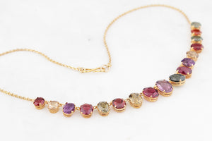 ANTIQUE EDWARDIAN c1900 HARLEQUIN NECKLACE 9ct GOLD