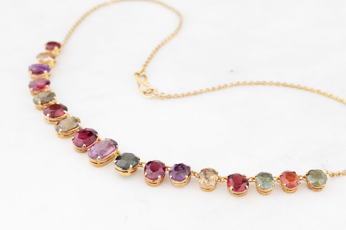 ANTIQUE EDWARDIAN c1900 HARLEQUIN NECKLACE 9ct GOLD