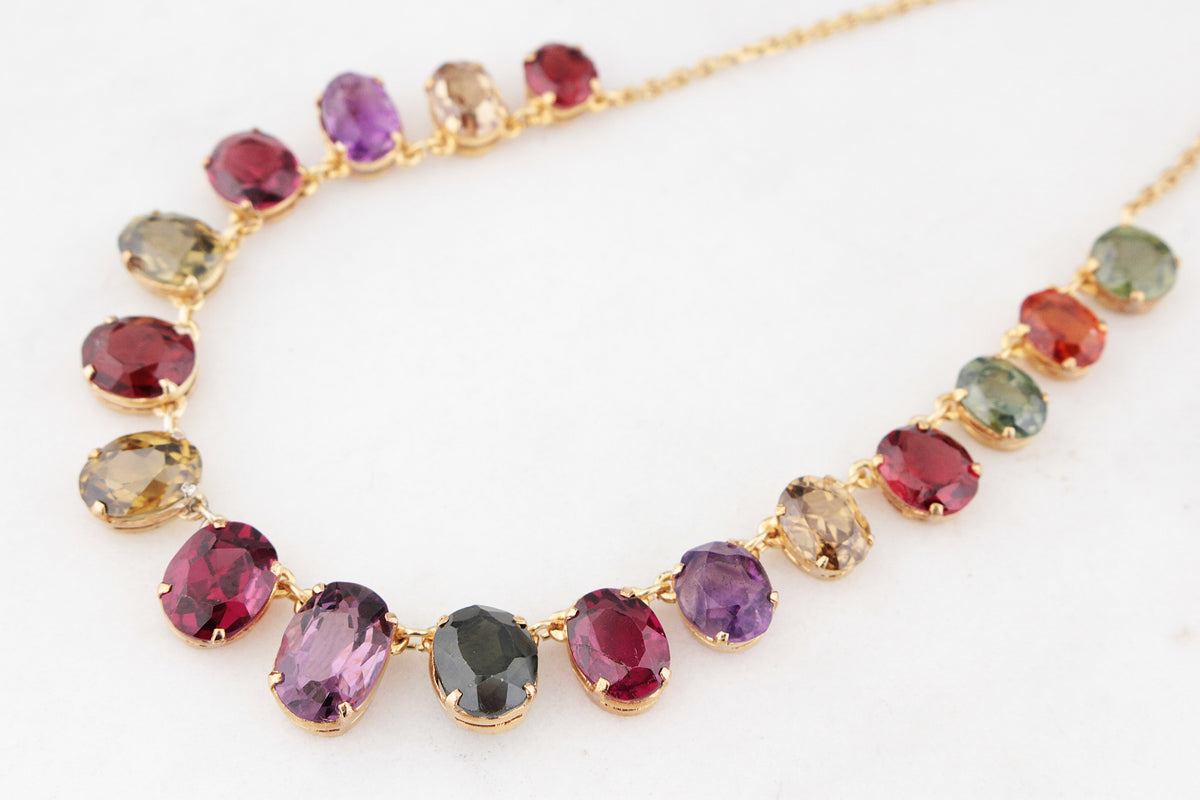 ANTIQUE EDWARDIAN c1900 HARLEQUIN NECKLACE 9ct GOLD