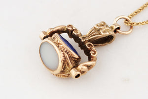 ANTIQUE VICTORIAN TRIPLE SPINNING FOB PENDANT 9ct GOLD