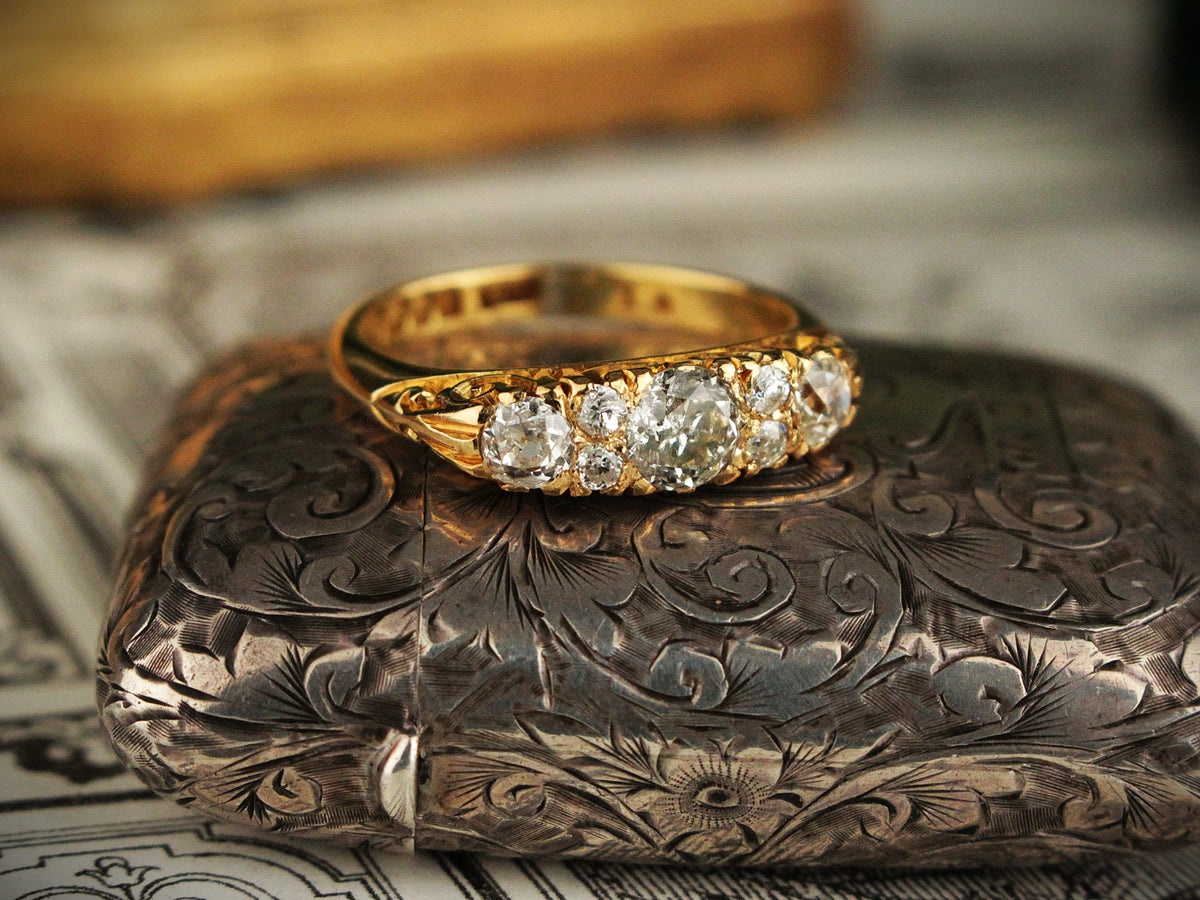 ANTIQUE EDWARDIAN 1910 1ct DIAMOND RING 18ct GOLD