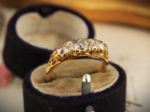 ANTIQUE EDWARDIAN 1910 1ct DIAMOND RING 18ct GOLD