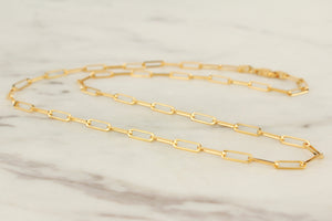 46cm 9ct YELLOW GOLD PAPERCLIP CHAIN