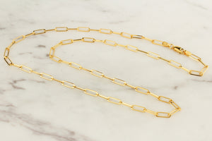 51cm 9ct YELLOW GOLD PAPERCLIP CHAIN