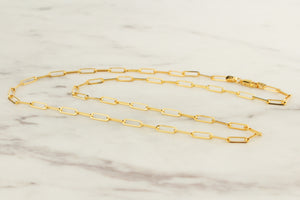 51cm 9ct YELLOW GOLD PAPERCLIP CHAIN