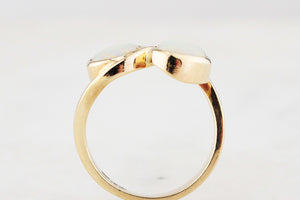 VINTAGE SOLID OPAL ‘TOI ET MOI’ RING 9ct GOLD