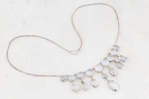 ANTIQUE EDWARDIAN c1900 STERLING SILVER MOONSTONE FESTOON NECKLACE