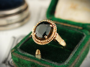 VINTAGE 2.3ct TEAL SAPPHIRE RING 14ct GOLD