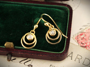 ANTIQUE DIAMOND EARRINGS 18ct GOLD