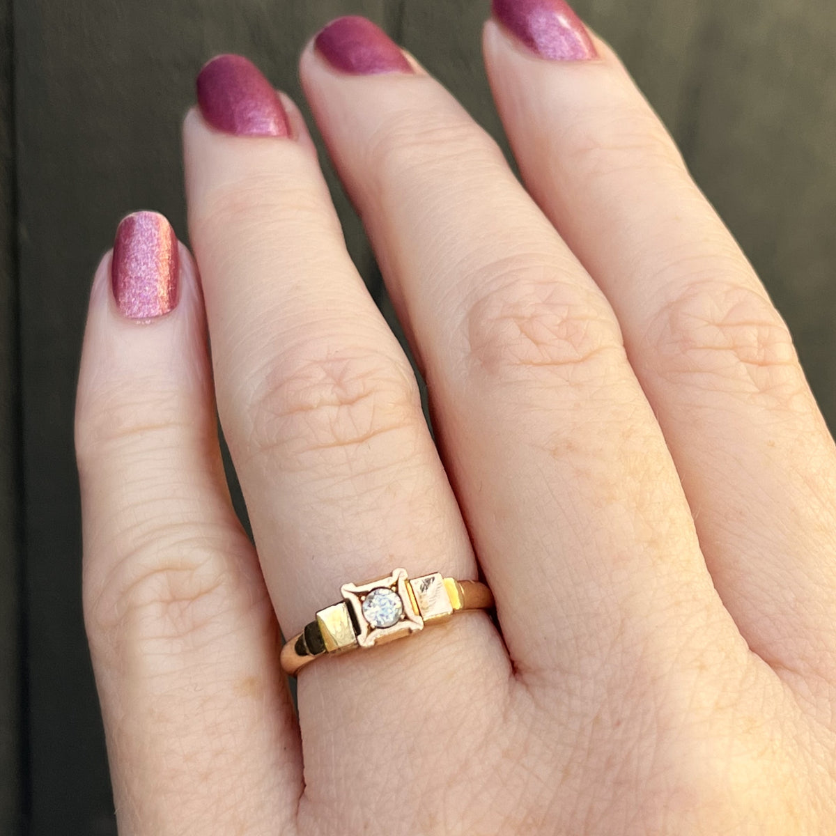 ANTIQUE ART DECO c1920 DIAMOND RING 18ct GOLD