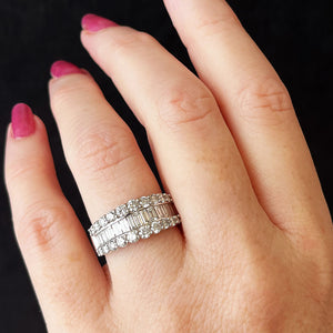 CONTEMPORARY 2ct DIAMOND RING 14ct WHITE GOLD