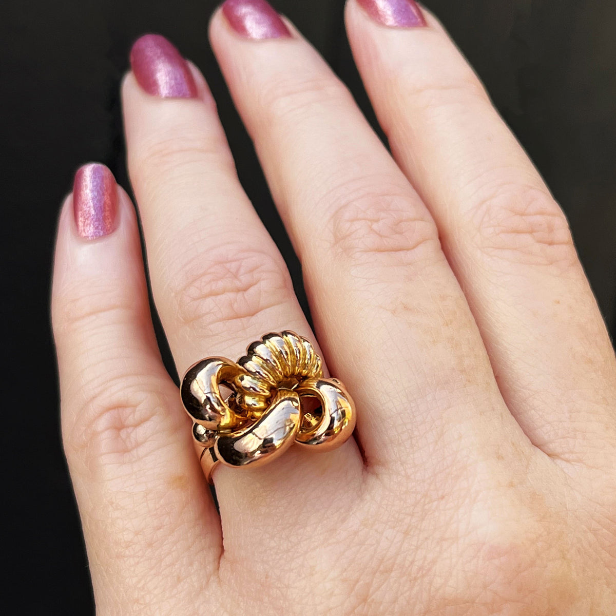 VINTAGE c1940 KNOT RING 18ct ROSE GOLD