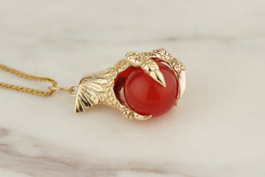 VINTAGE ESTATE CARNELIAN EAGLE CLAW 9ct YELLOW GOLD