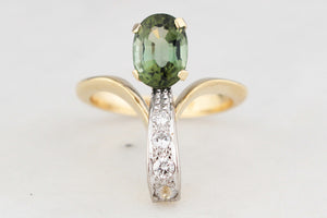 VINTAGE c1940’s SAPPHIRE & DIAMOND RING 18ct GOLD