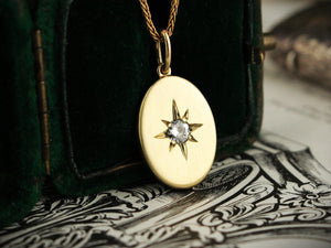 CUSTOM STARBURST SET DIAMOND PENDANT 14ct GOLD