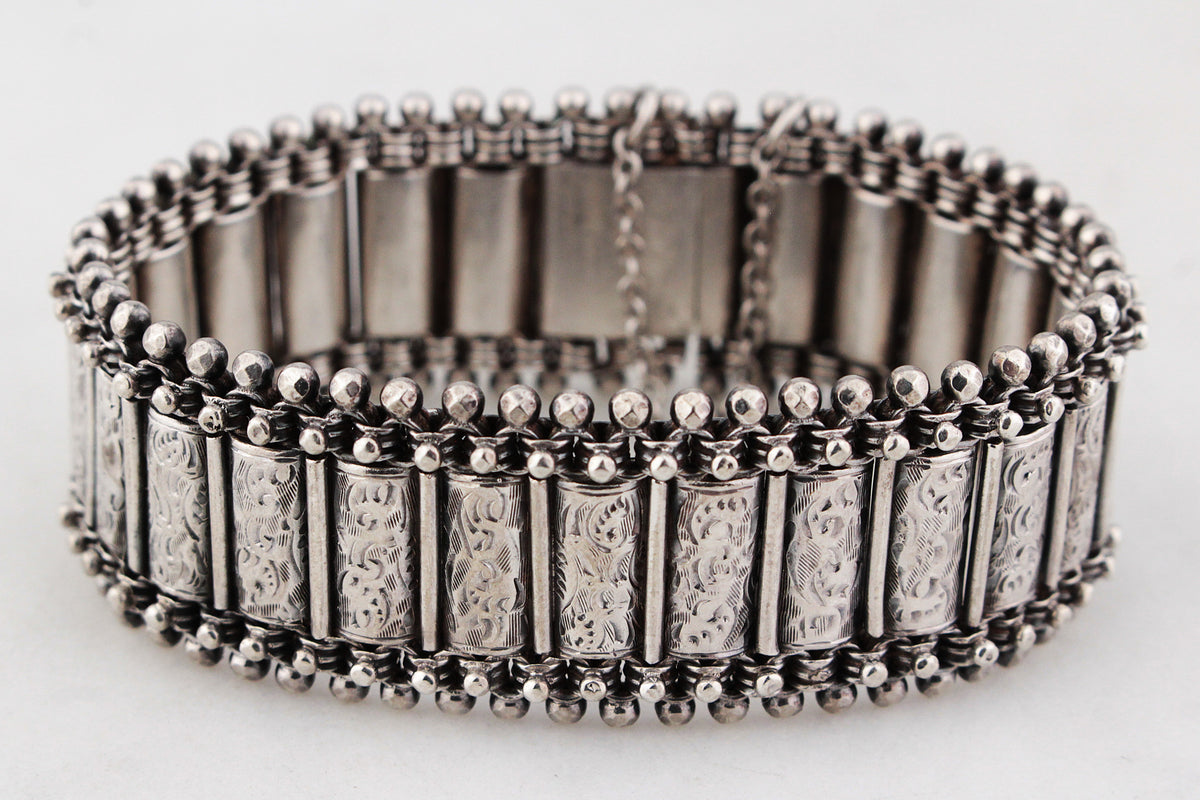 VICTORIAN 1880 ENGLISH STERLING SILVER BRACELET