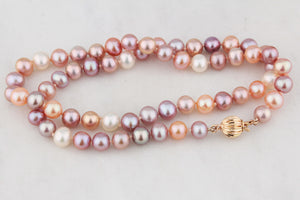 SINGLE STRAND FRESHWATER PEARL NECKLACE 14ct GOLD