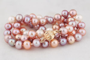 SINGLE STRAND FRESHWATER PEARL NECKLACE 14ct GOLD
