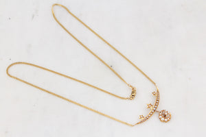 ANTIQUE EDWARDIAN CELESTIAL SEED PEARL AND DIAMOND NECKLACE