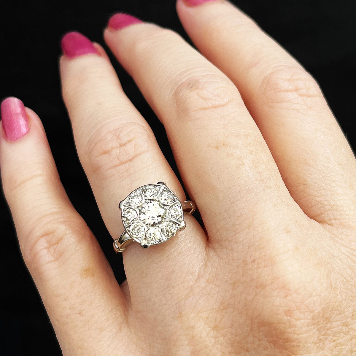 ANTIQUE ART DECO 1.50ct DIAMOND RING 14ct GOLD