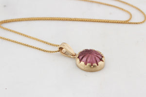 BESPOKE 5.80ct CARVED TOURMALINE PENDANT 9ct GOLD
