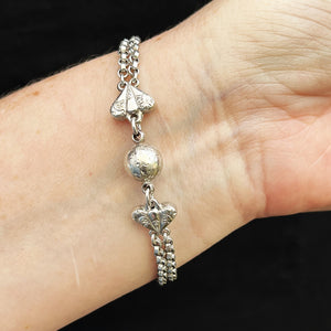ANTIQUE EDWARDIAN STERLING SILVER ALBERTINA BRACELET