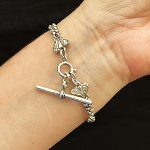 ANTIQUE EDWARDIAN STERLING SILVER ALBERTINA BRACELET