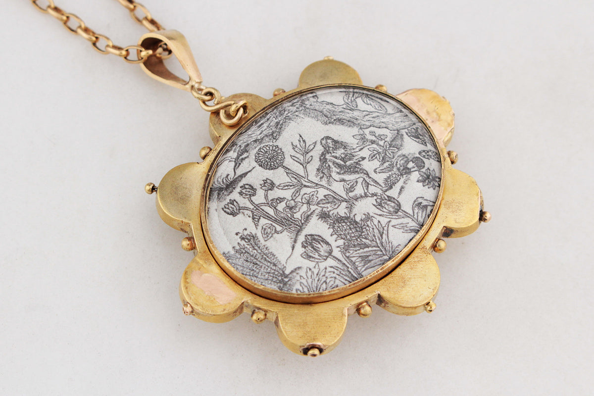 ANTIQUE AESTHETIC MOVEMENT RUBY LOCKET 15ct GOLD