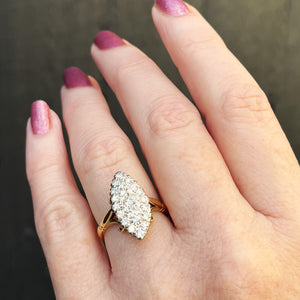 VINTAGE c1930 DIAMOND CLUSTER RING 18ct GOLD