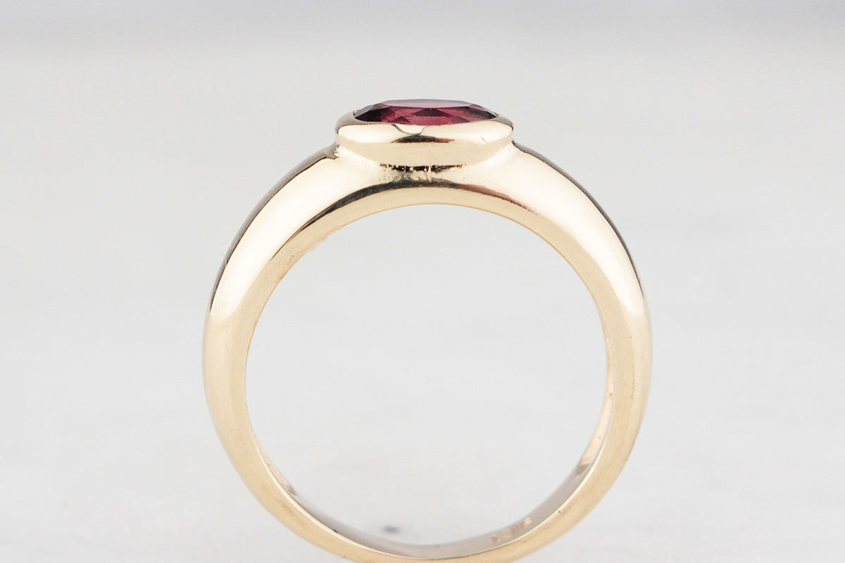 CUSTOM RHODOLITE GARNET RING 9ct GOLD