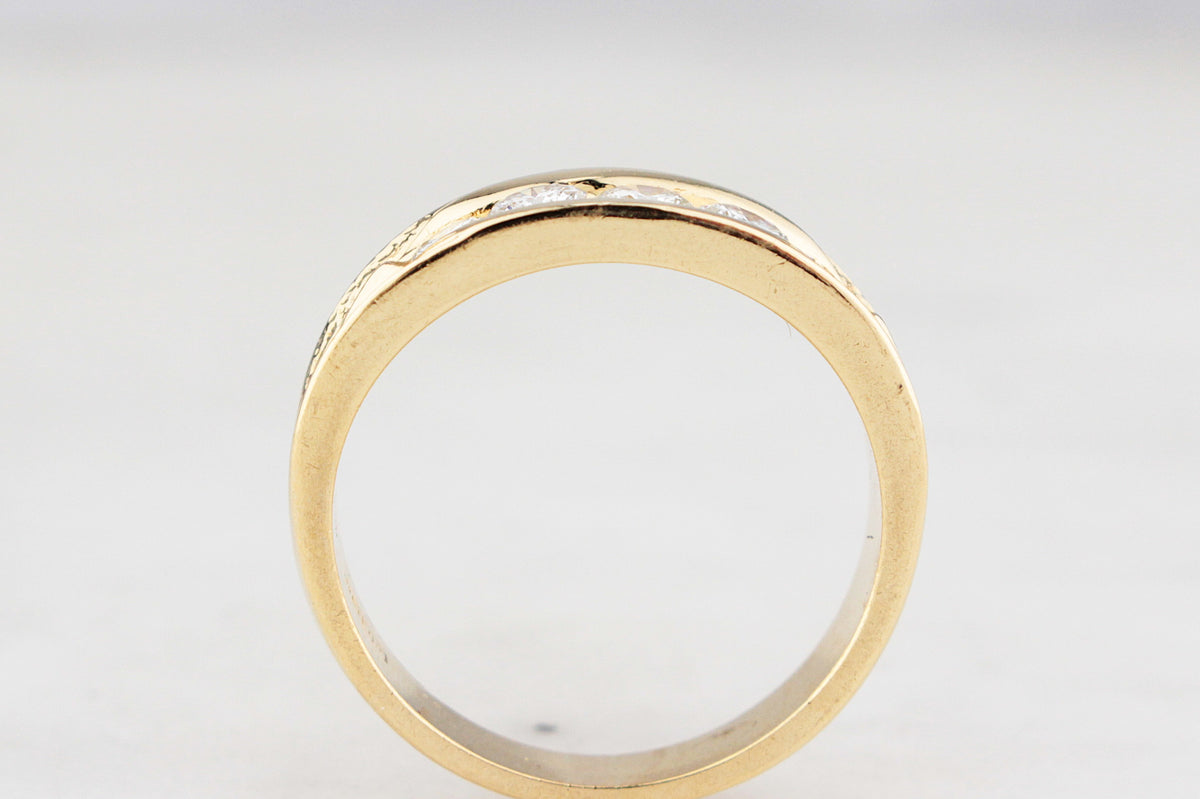 CONTEMPORARY FRENCH .85ct FIVE STONE DIAMOND RING