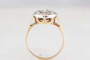 ANTIQUE EDWARDIAN 1.09ct DIAMOND CLUSTER RING 18ct GOLD