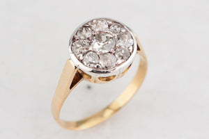 ANTIQUE EDWARDIAN 1.09ct DIAMOND CLUSTER RING 18ct GOLD