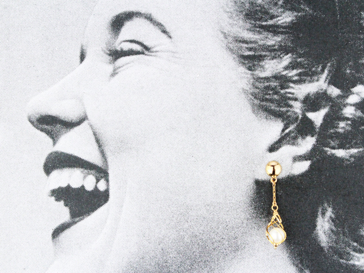 ANTIQUE PEARL DROP EARRINGS 18ct GOLD