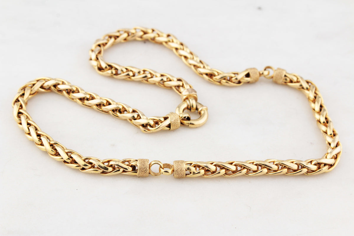 VINTAGE ITALIAN WHEAT LINK 23.10g CHAIN 9ct GOLD