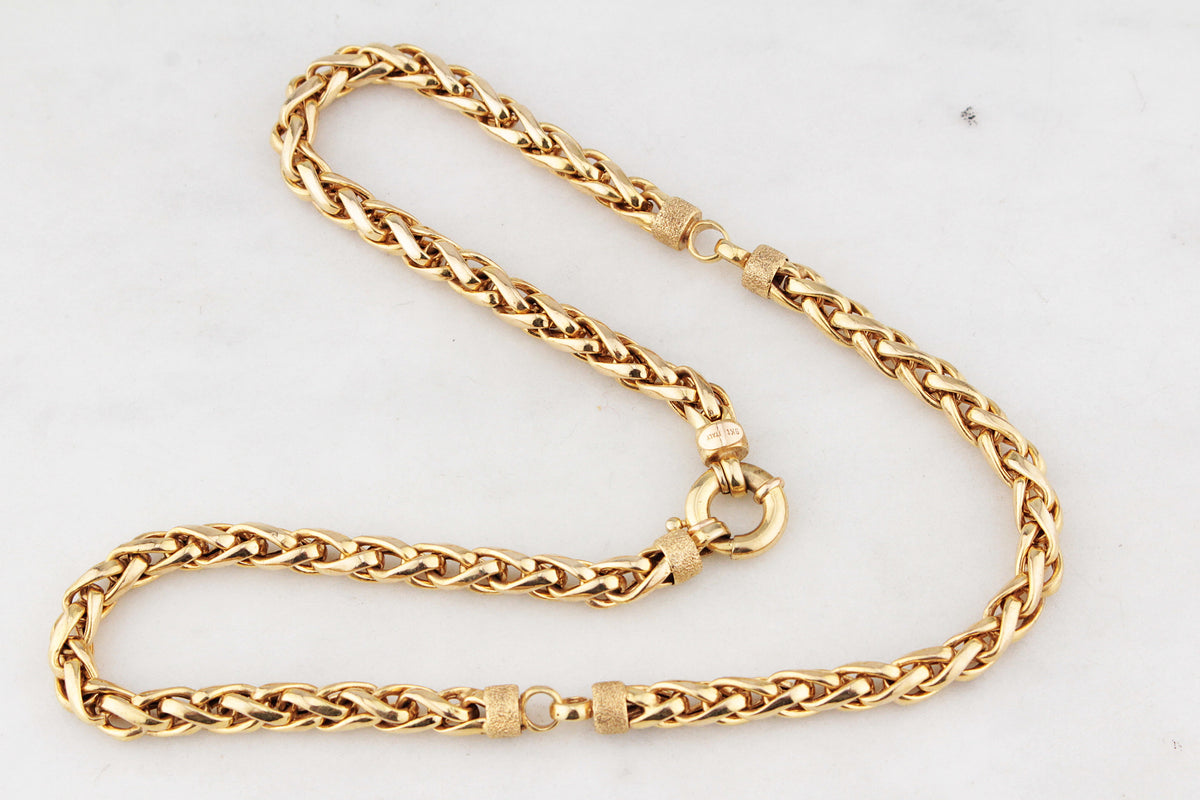 VINTAGE ITALIAN WHEAT LINK 23.10g CHAIN 9ct GOLD