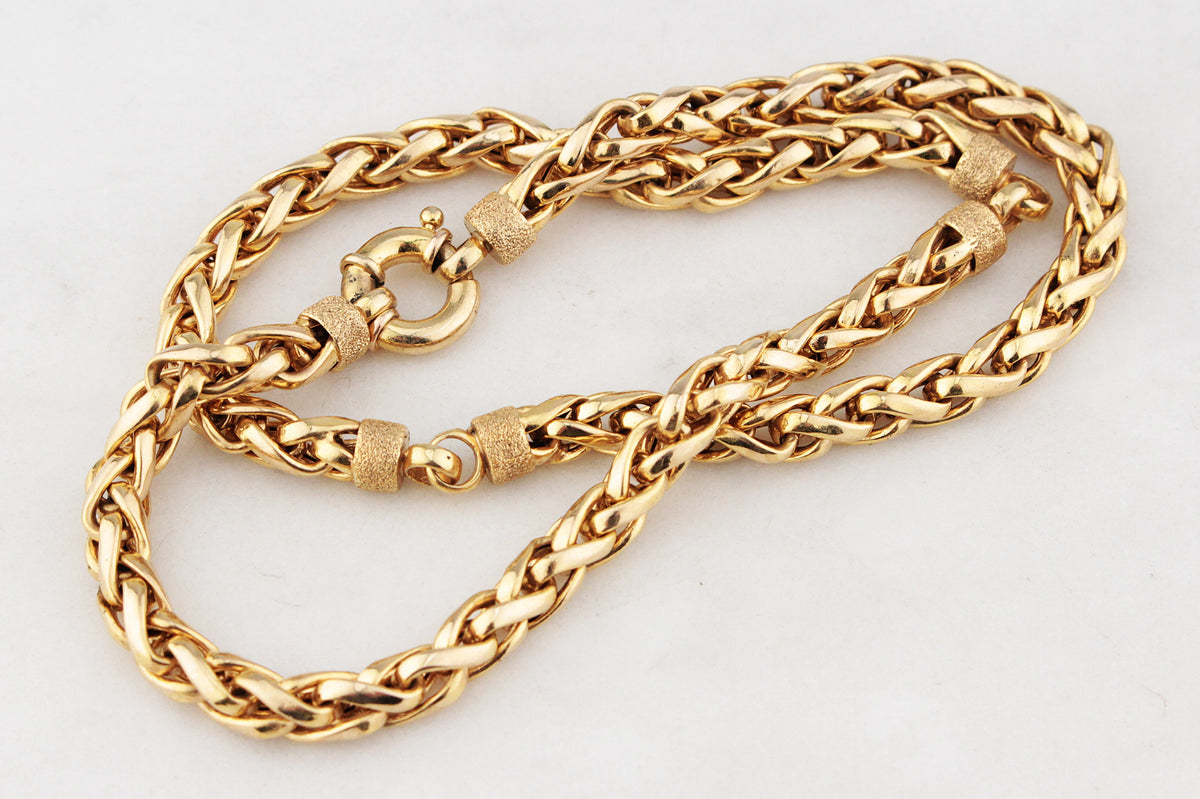 VINTAGE ITALIAN WHEAT LINK 23.10g CHAIN 9ct GOLD