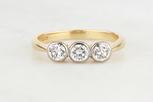 VINTAGE c1930 DIAMOND TRILOGY RING 18ct GOLD