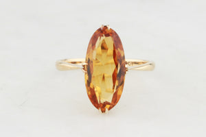 ANTIQUE EDWARDIAN CITRINE RING 9ct GOLD